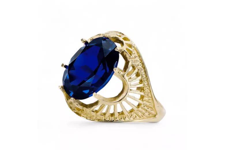 Inel Vintage bijuterii Safir Aur galben 14K vrc003y